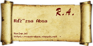 Rózsa Absa névjegykártya